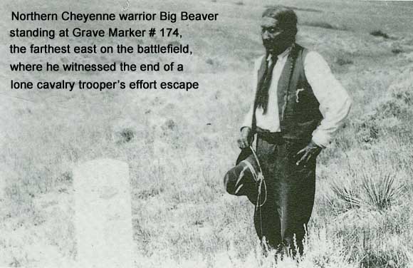 Big Beaver at Grave Marker #174 on the Little Bighorn Battlefield