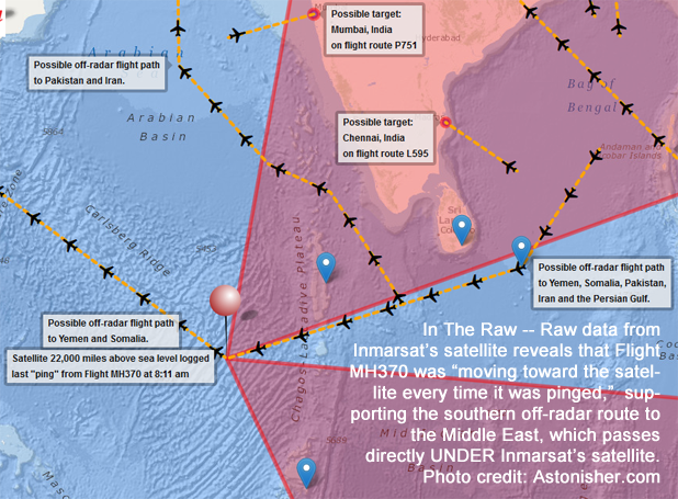 Malaysia Airlines Flight MH370 map