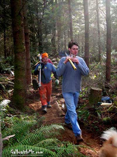 Jon Syre heads a volunteer trail crew on the Bunny Trails on Galbraith Mt.