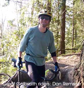Great Galbraith Mt. Riders: Dan Remson on the Ridge Trail on Galbraith Mt. in Bellingham, WA