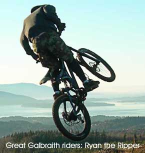Great Galbraith Mt. Riders: Ryan the Ripper at Sandy Stone on Wonderland on galbraith Mt. in Bellingham, WA