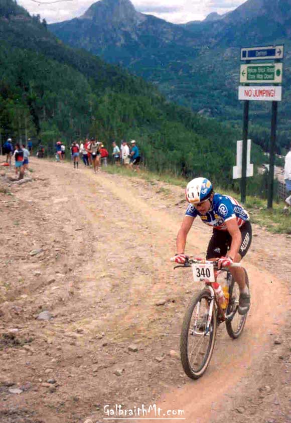 Future mountain bike great, American Julie Furtado at the First Mt. Bike World Championship in Durango, Co, September 1990.