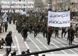 Shiite militia parading in Baghdad, Iraq