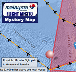 Flight MH370 Mystery Map