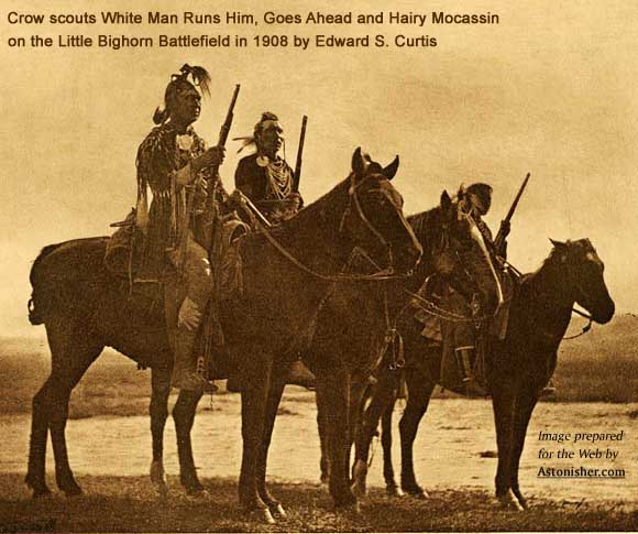 Crow scouts White Man Runs Him, Curley and Hairy Mocassin by Edward S. Curtis