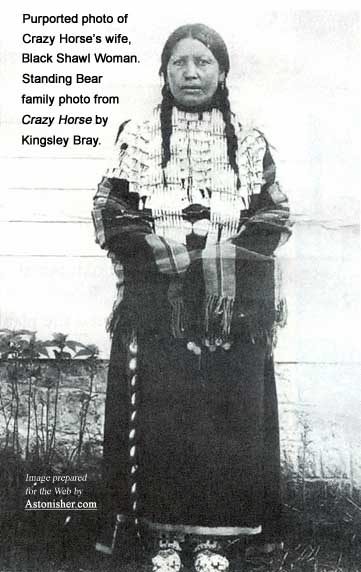 Crazy Horse's wife, Black Shawl Woman, in a Standing Bear family photo.