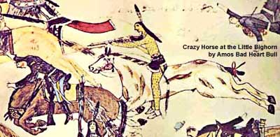 Crazy Horse at the Little Bighorn by Amos Bad heart Bull (cropped)