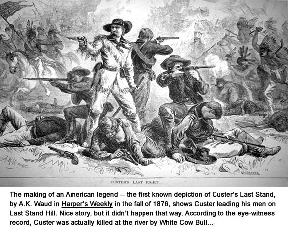 Custer's Last Fight" by A.K. Waud from Harper's eekly, fall 1876