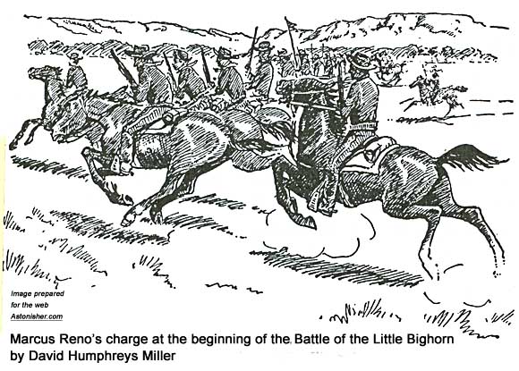Marcus Reno's charge at the beginning of the Battle of the Little Bighorn by David Humphreys Miller