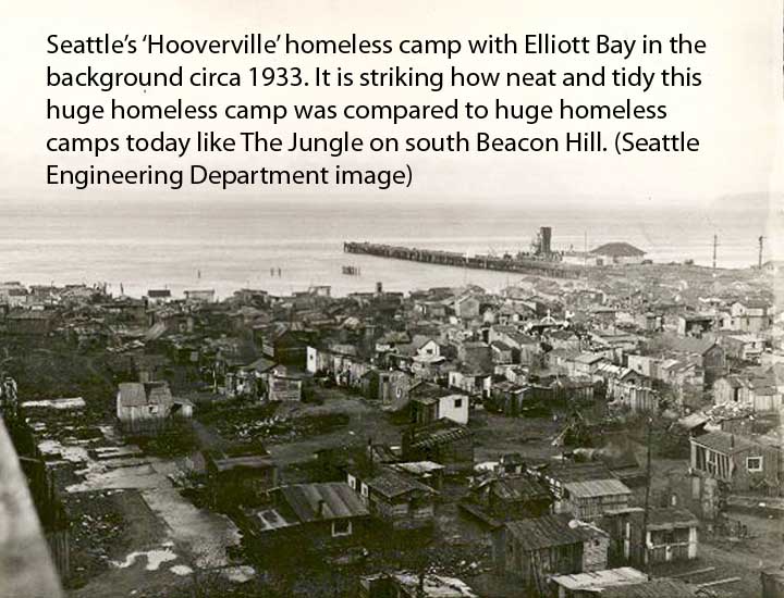 Seattle's 'Hooverville' homeless camp circa 1933
